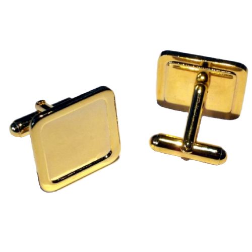 Cufflink Pair Square 16mm gold